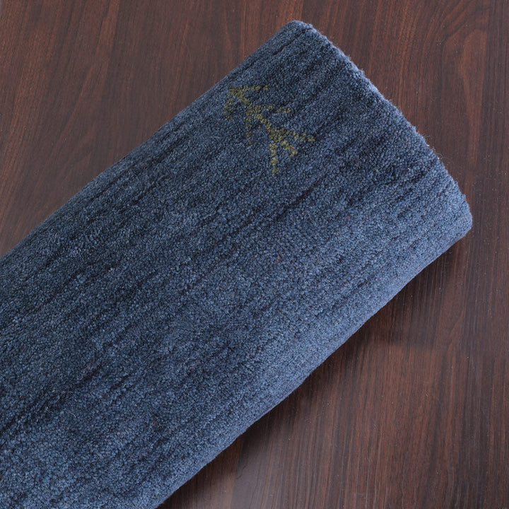Hand Knotted Wool  Area Rug Contemporary Blue L00226