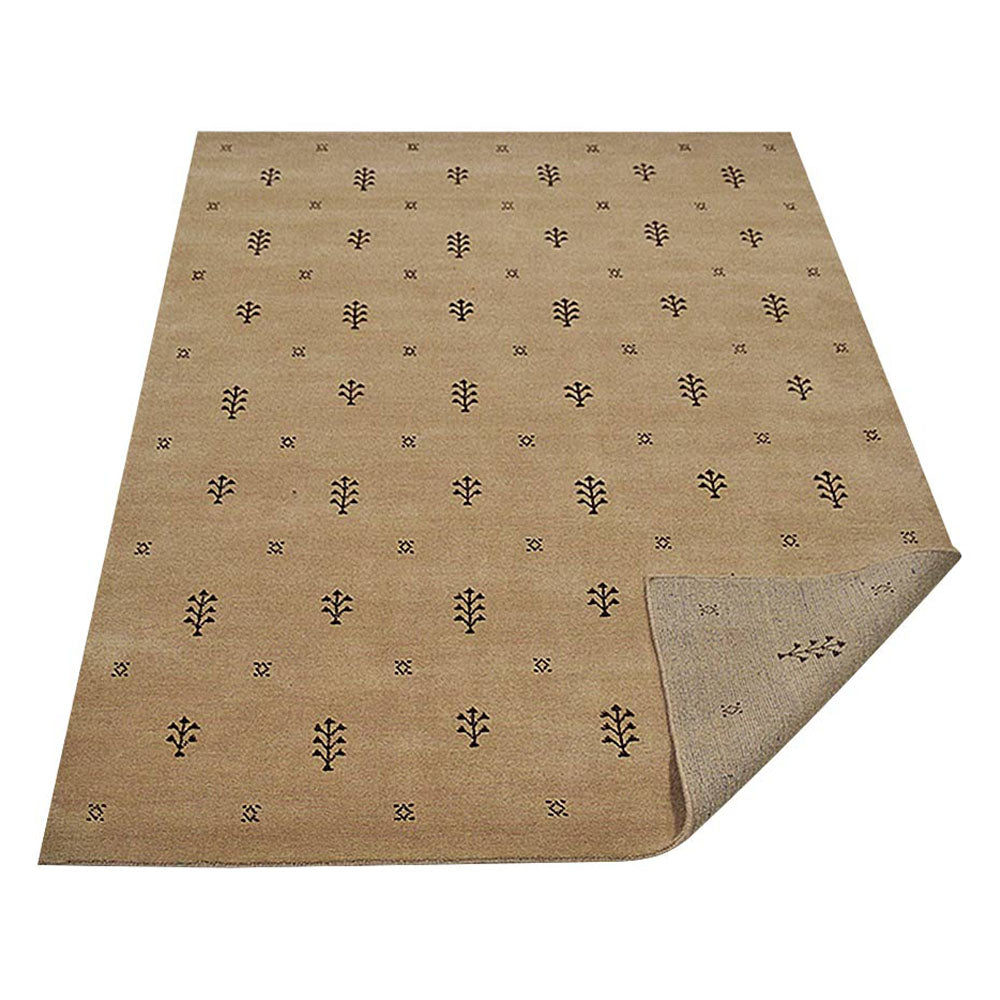 Hand-Knotted Wool Contemporary Rug – Minimal Motif Design