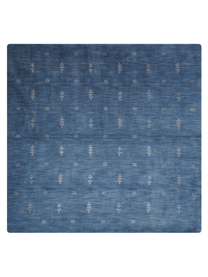 Hand-Knotted Wool Contemporary Rug – Minimal Motif Design