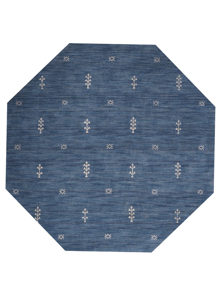 Hand-Knotted Wool Contemporary Rug – Minimal Motif Design