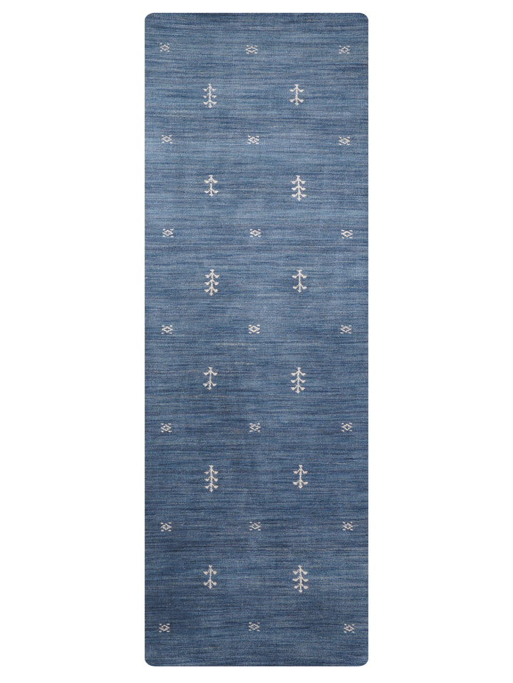 Hand-Knotted Wool Contemporary Rug – Minimal Motif Design