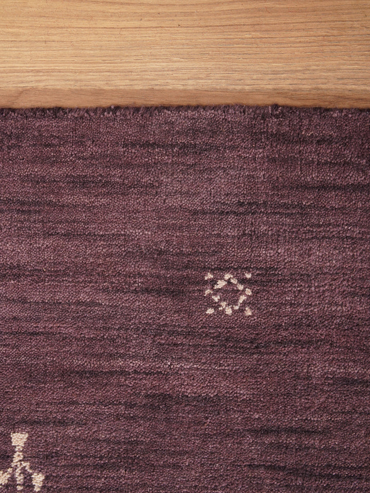 Hand-Knotted Wool Contemporary Rug – Minimal Motif Design