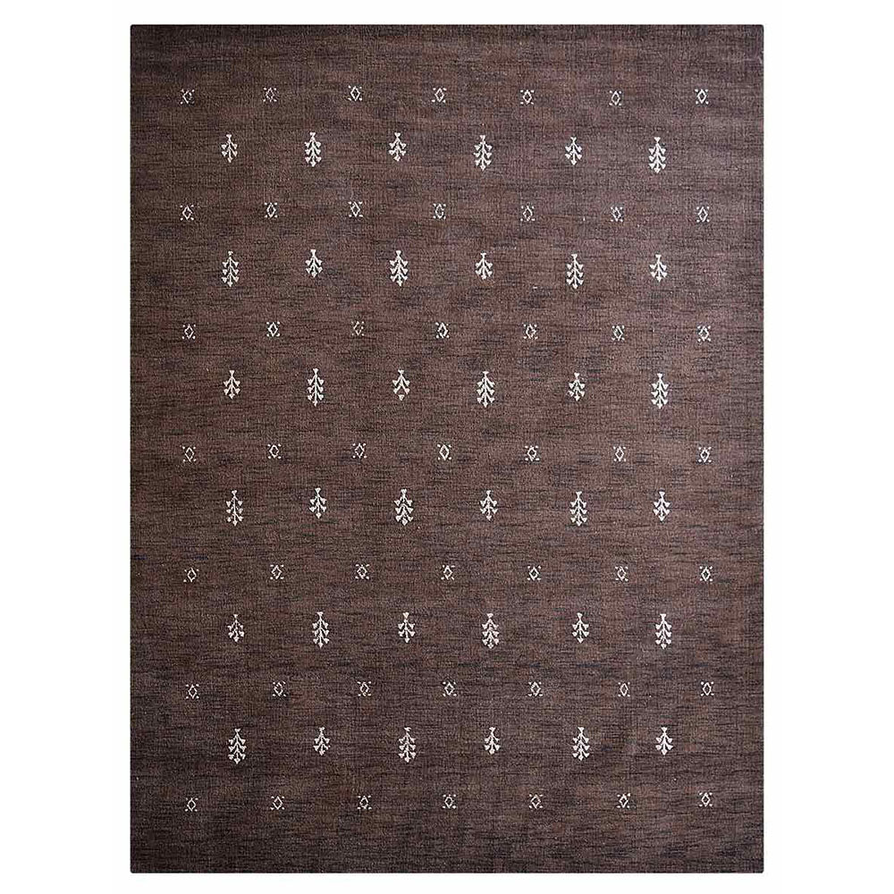 Hand-Knotted Wool Contemporary Rug – Minimal Motif Design