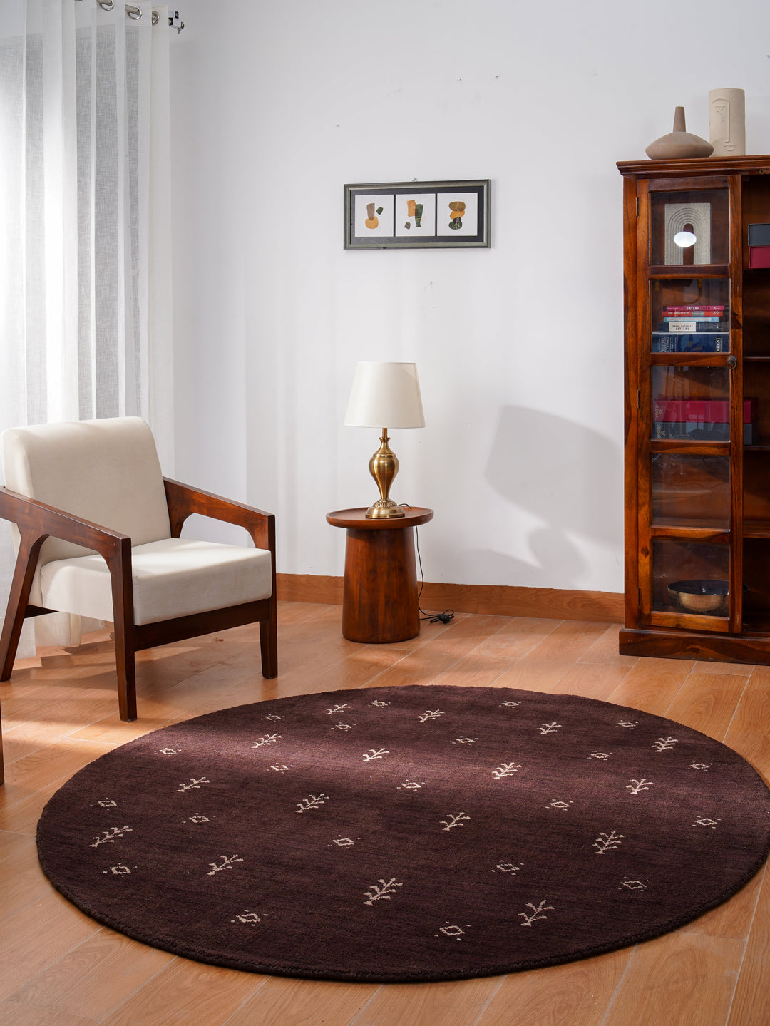 Hand-Knotted Wool Contemporary Rug – Minimal Motif Design
