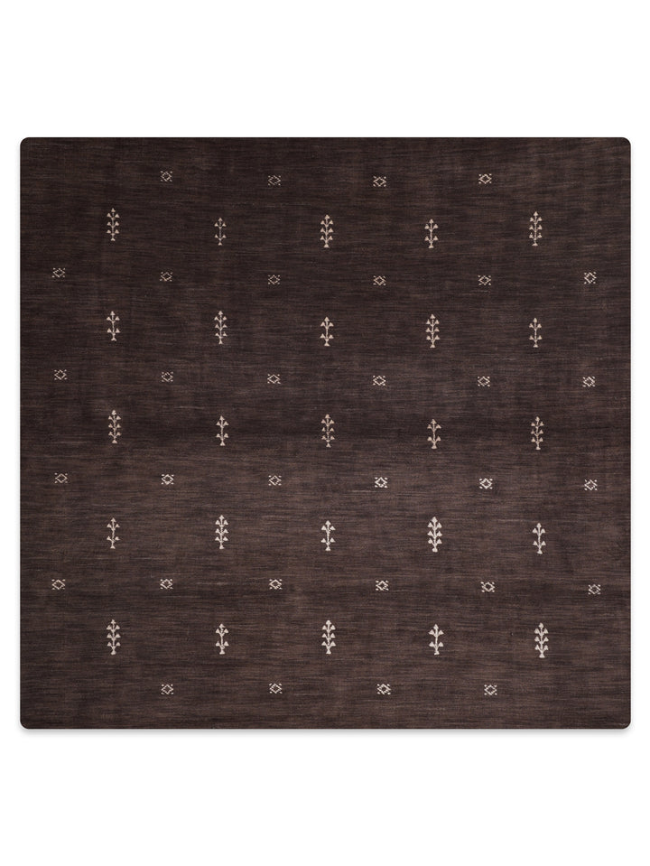 Hand-Knotted Wool Contemporary Rug – Minimal Motif Design