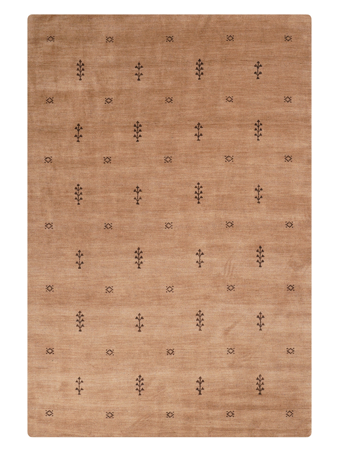 Hand-Knotted Wool Contemporary Rug – Minimal Motif Design