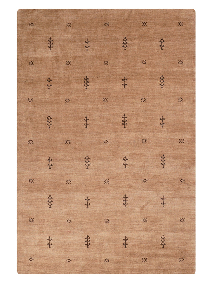 Hand-Knotted Wool Contemporary Rug – Minimal Motif Design