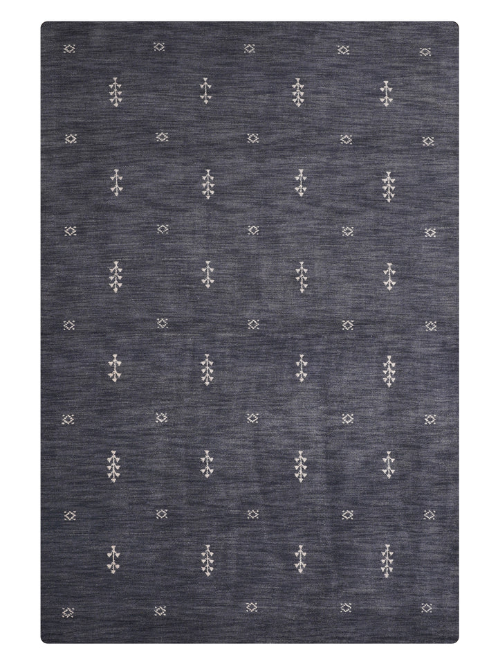 Hand-Knotted Wool Contemporary Rug – Minimal Motif Design