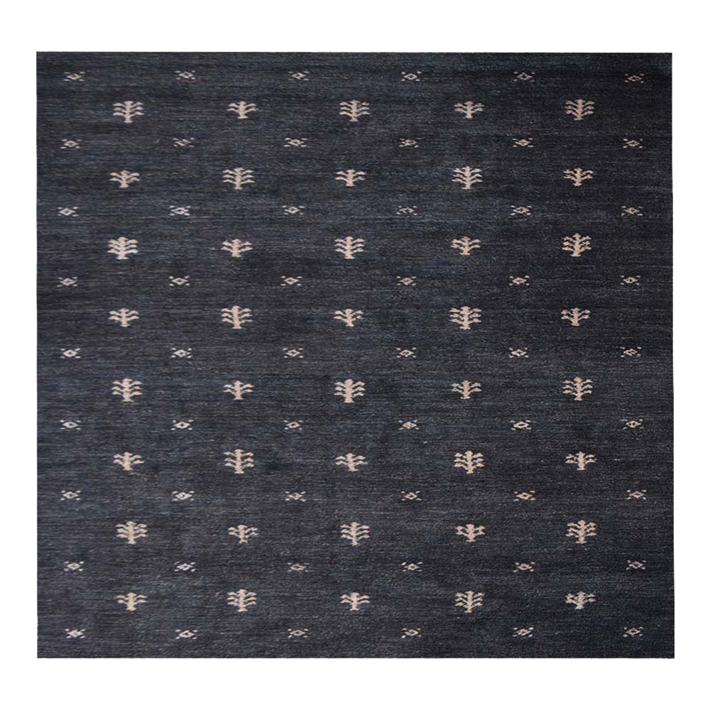 Hand-Knotted Wool Contemporary Rug – Minimal Motif Design