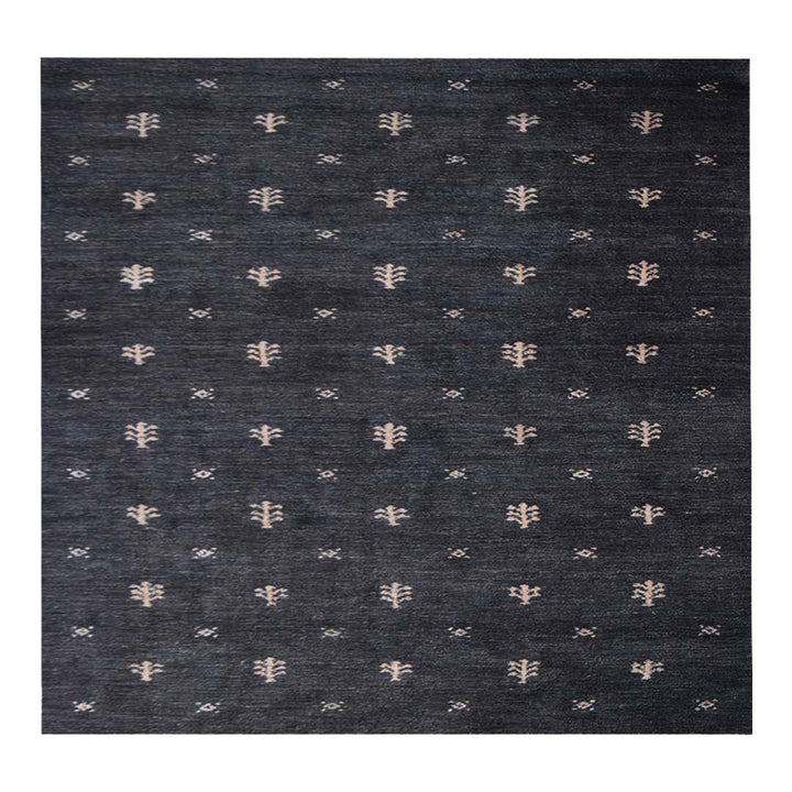 Hand-Knotted Wool Contemporary Rug – Minimal Motif Design