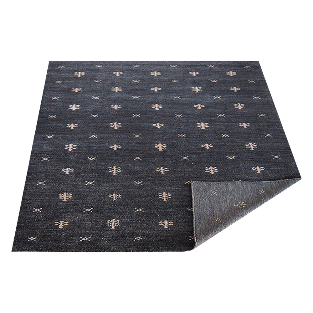 Hand-Knotted Wool Contemporary Rug – Minimal Motif Design