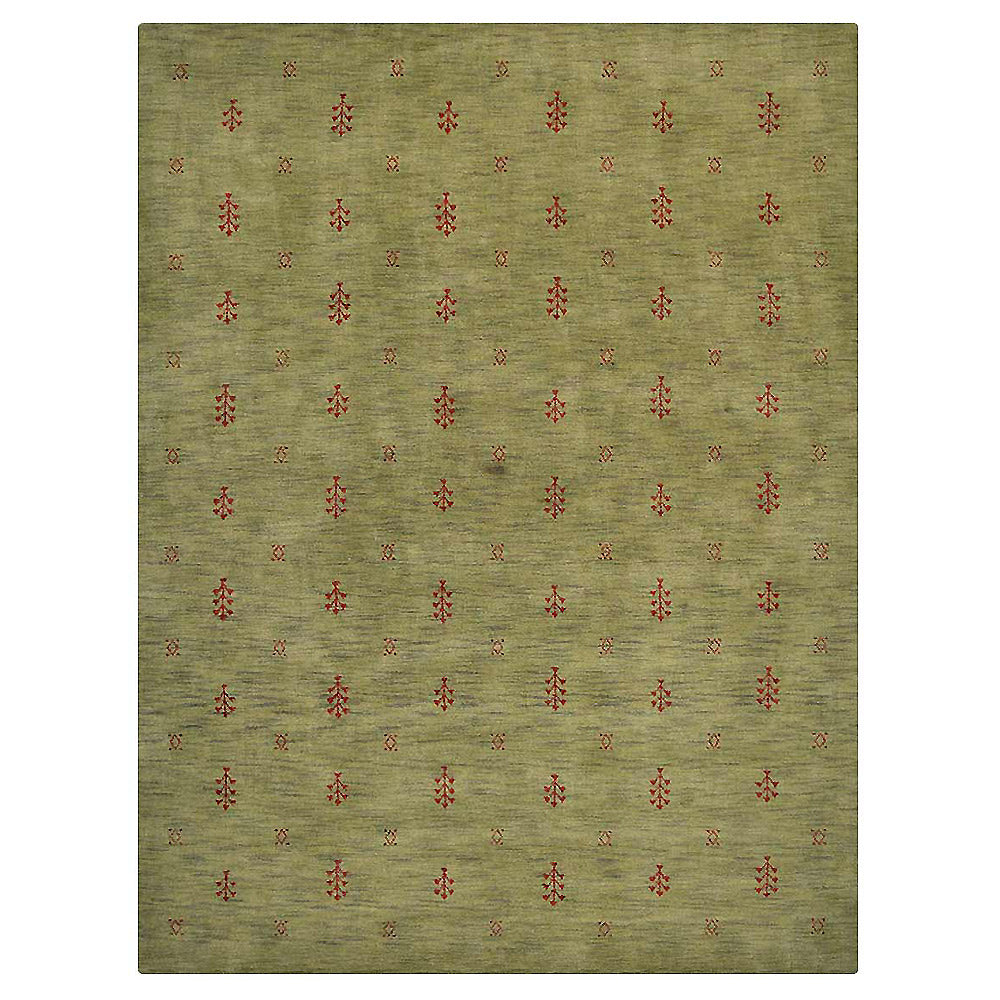 Hand-Knotted Wool Contemporary Rug – Minimal Motif Design