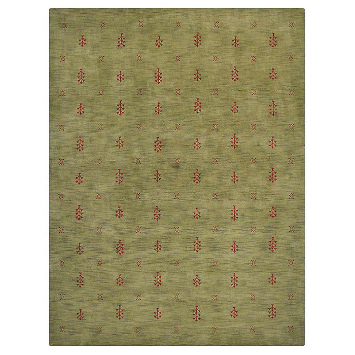 Hand-Knotted Wool Contemporary Rug – Minimal Motif Design