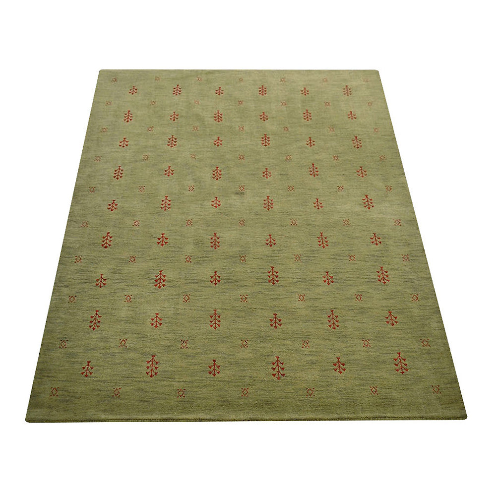 Hand-Knotted Wool Contemporary Rug – Minimal Motif Design
