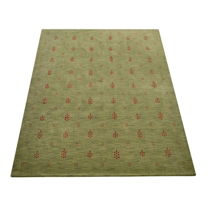 Hand-Knotted Wool Contemporary Rug – Minimal Motif Design