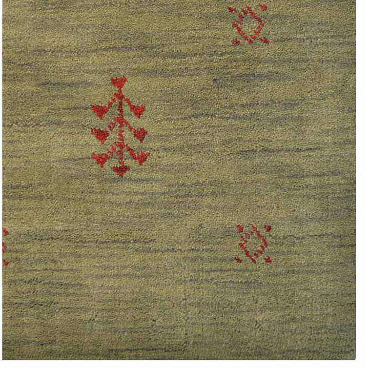 Hand-Knotted Wool Contemporary Rug – Minimal Motif Design