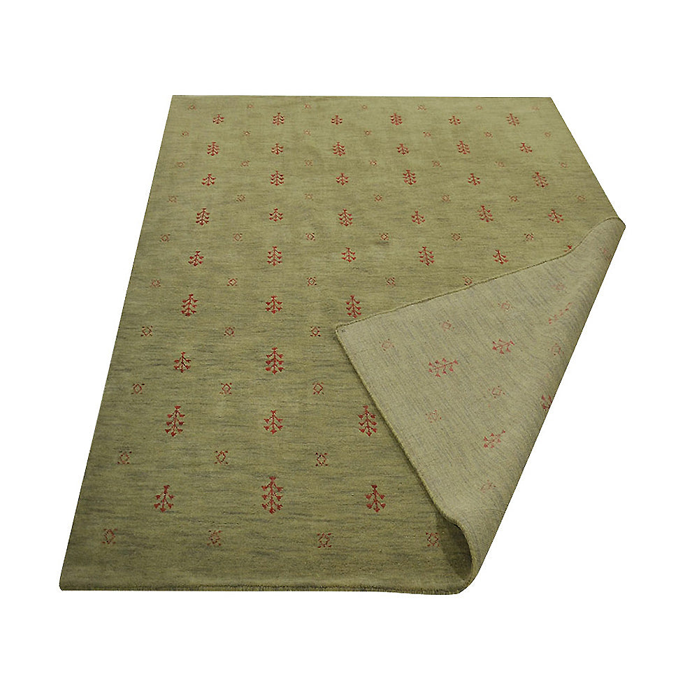 Hand-Knotted Wool Contemporary Rug – Minimal Motif Design