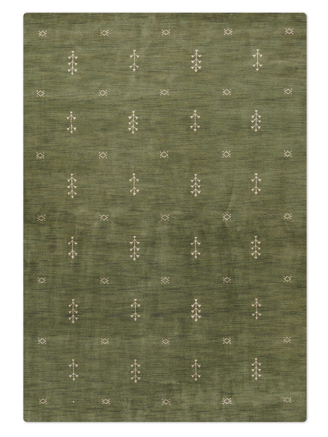 Hand-Knotted Wool Contemporary Rug – Minimal Motif Design