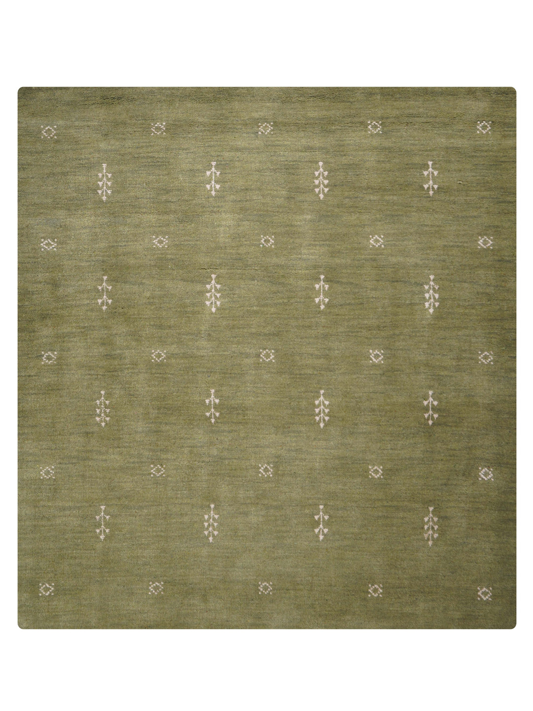 Hand-Knotted Wool Contemporary Rug – Minimal Motif Design