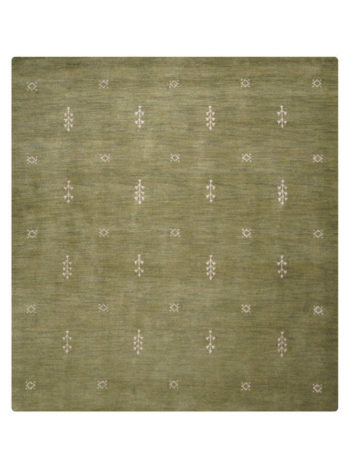 Hand-Knotted Wool Contemporary Rug – Minimal Motif Design