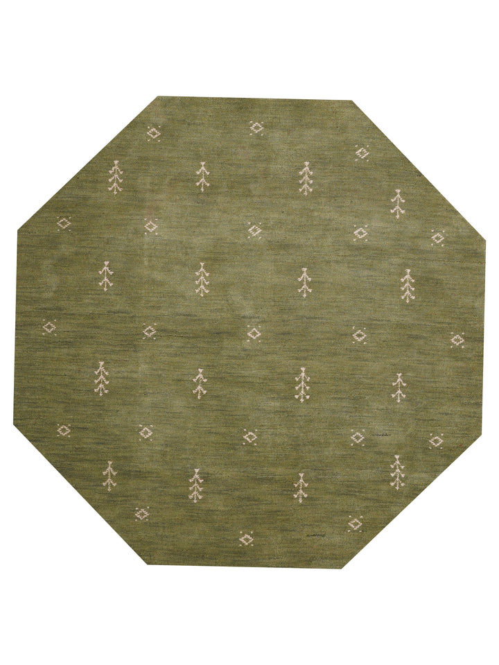 Hand-Knotted Wool Contemporary Rug – Minimal Motif Design