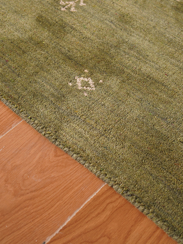 Hand-Knotted Wool Contemporary Rug – Minimal Motif Design