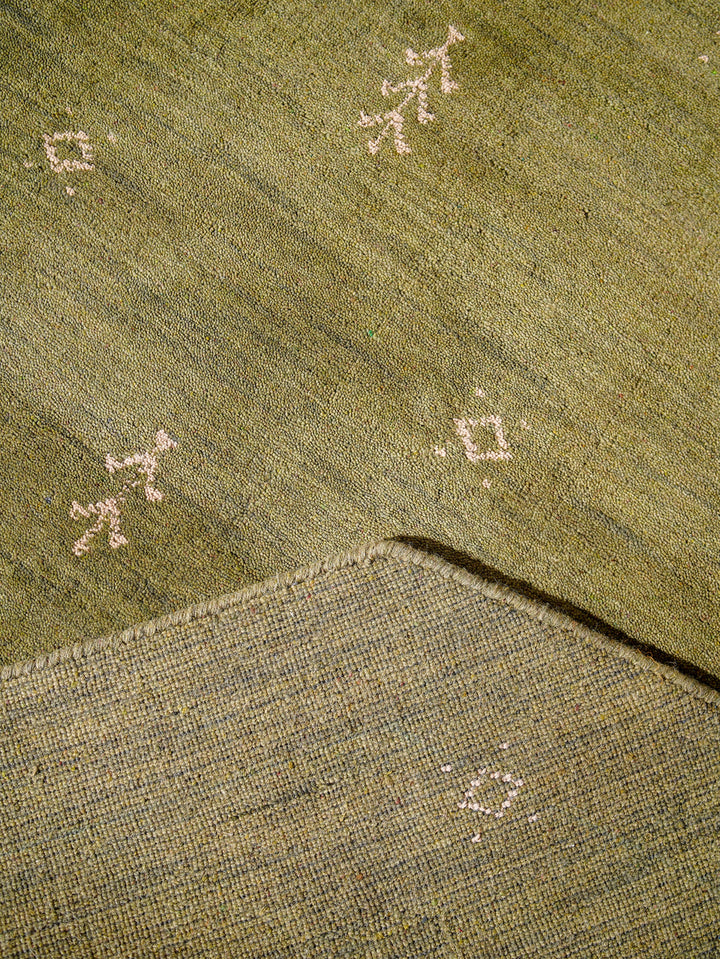 Hand-Knotted Wool Contemporary Rug – Minimal Motif Design