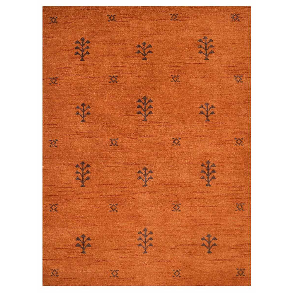 Hand-Knotted Wool Contemporary Rug – Minimal Motif Design
