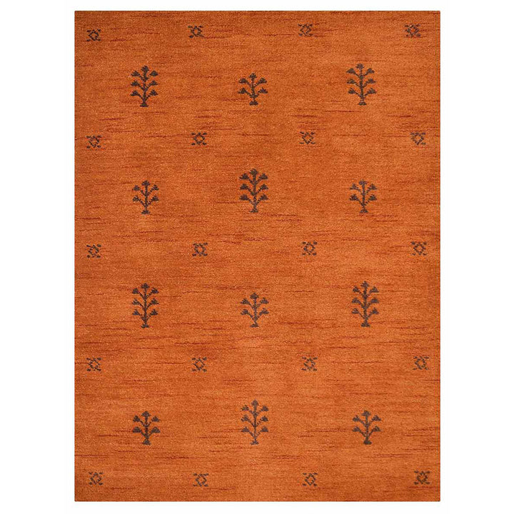 Hand-Knotted Wool Contemporary Rug – Minimal Motif Design