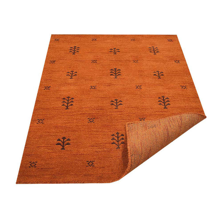 Hand-Knotted Wool Contemporary Rug – Minimal Motif Design