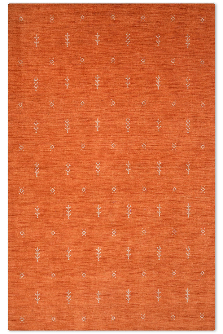 Hand-Knotted Wool Contemporary Rug – Minimal Motif Design