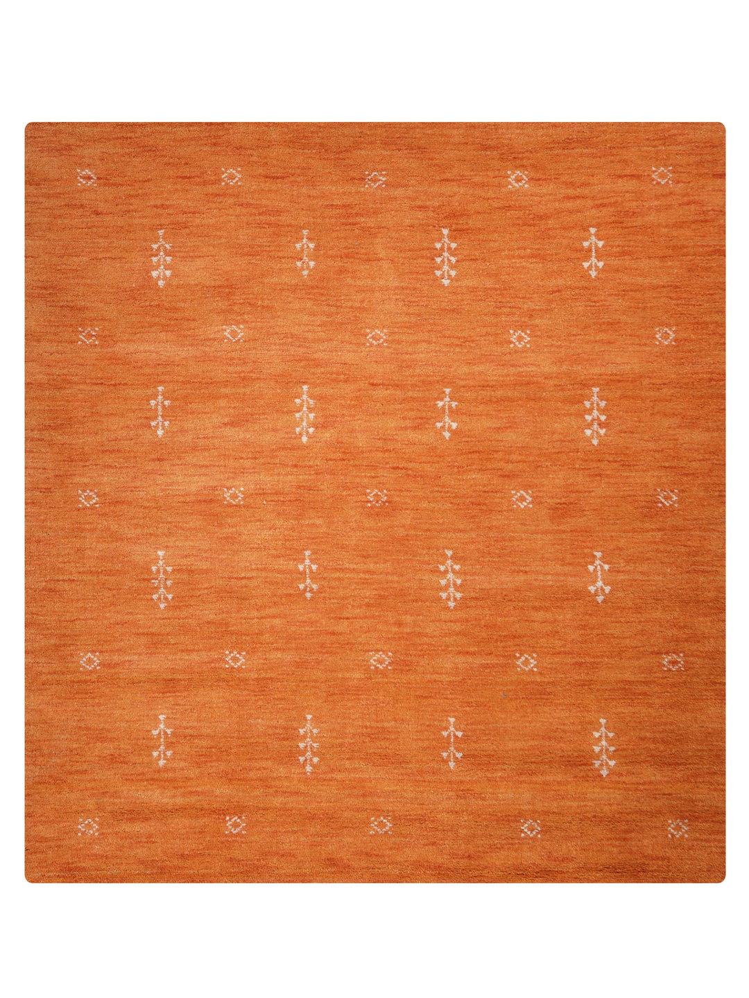 Hand-Knotted Wool Contemporary Rug – Minimal Motif Design