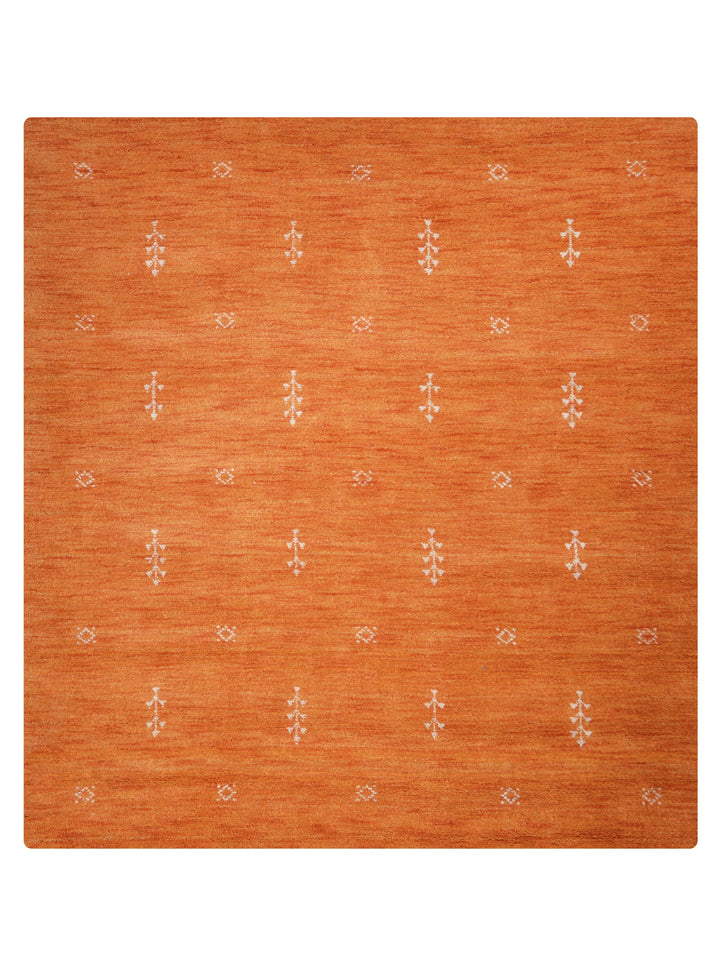 Hand-Knotted Wool Contemporary Rug – Minimal Motif Design