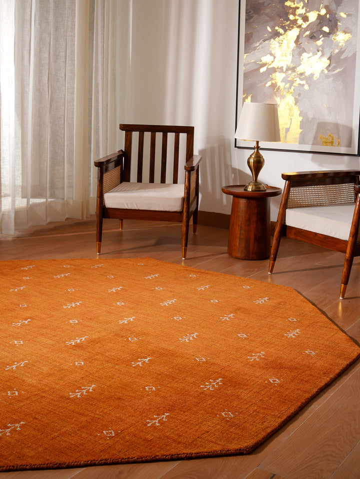 Hand-Knotted Wool Contemporary Rug – Minimal Motif Design