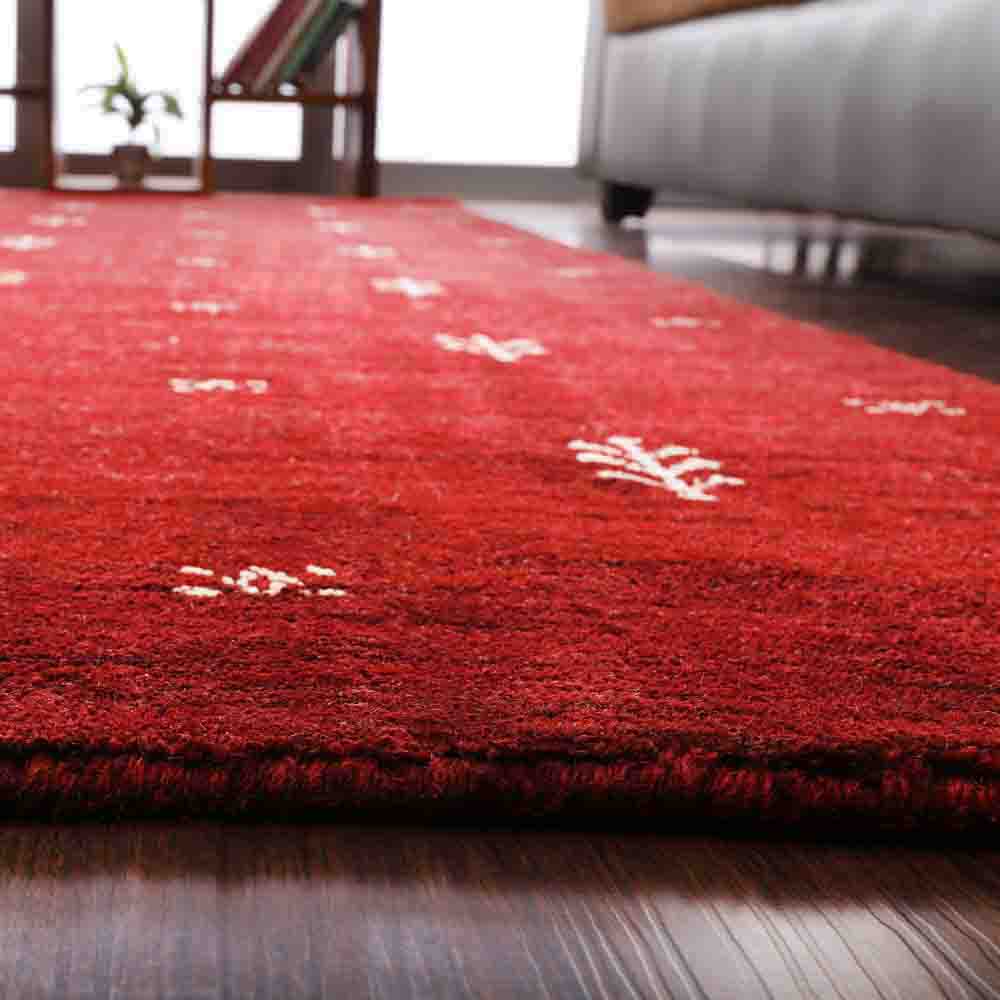 Hand-Knotted Wool Contemporary Rug – Minimal Motif Design
