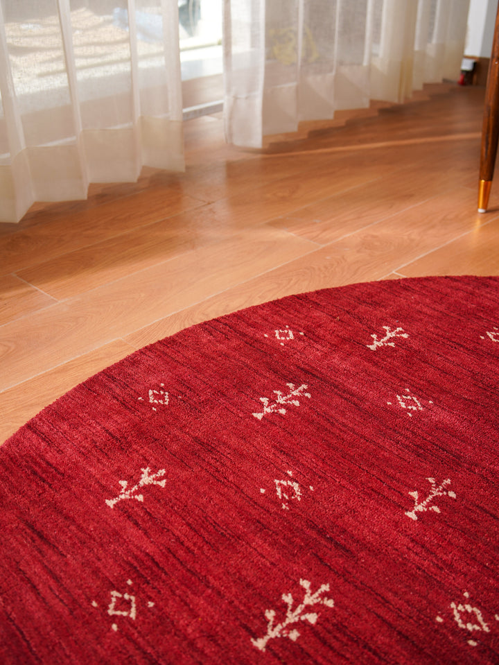 Hand-Knotted Wool Contemporary Rug – Minimal Motif Design