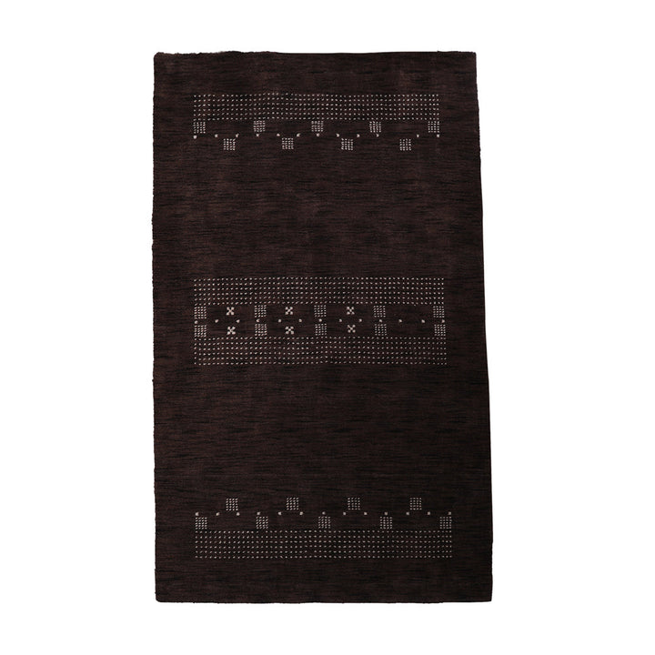 Hand Knotted Wool Area Rug Contemporary Brown L00504