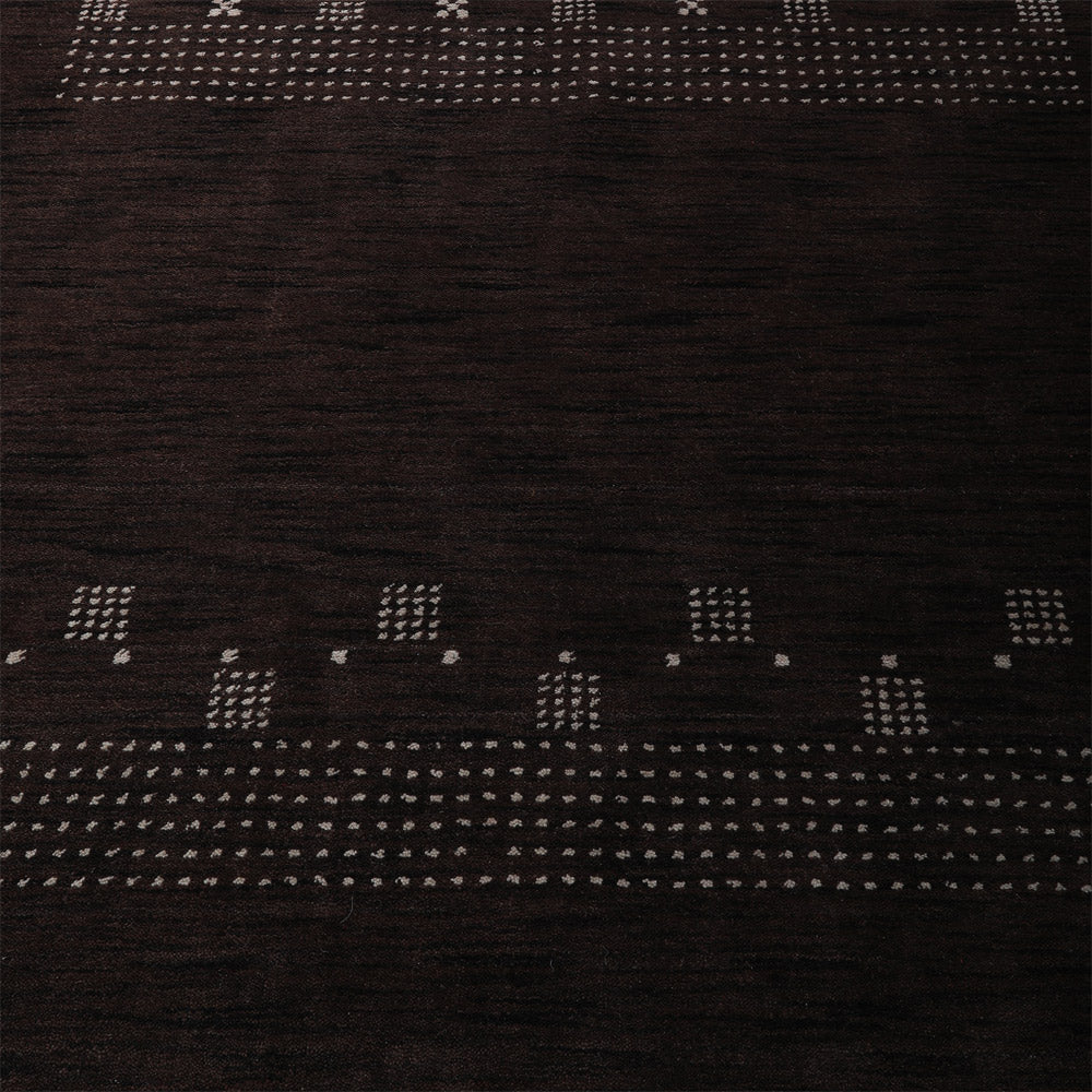 Hand Knotted Wool Area Rug Contemporary Brown L00504