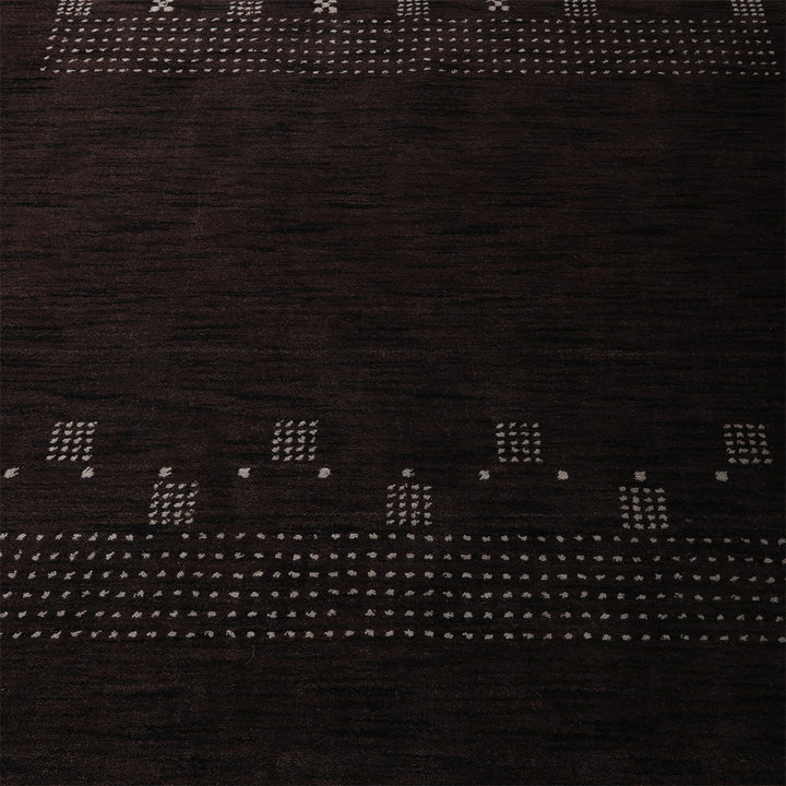 Hand Knotted Wool Area Rug Contemporary Brown L00504