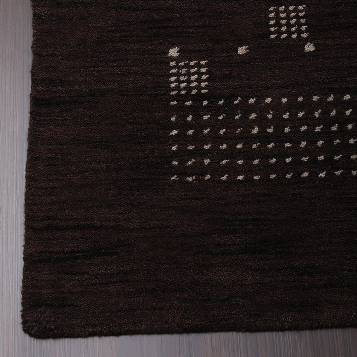 Hand Knotted Wool Area Rug Contemporary Brown L00504