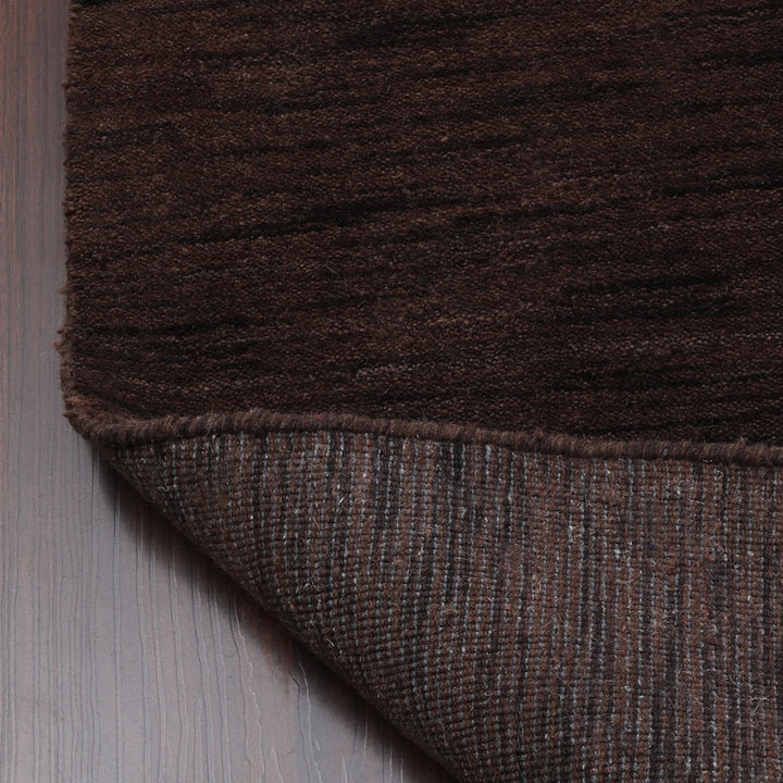 Hand Knotted Wool Area Rug Contemporary Brown L00504