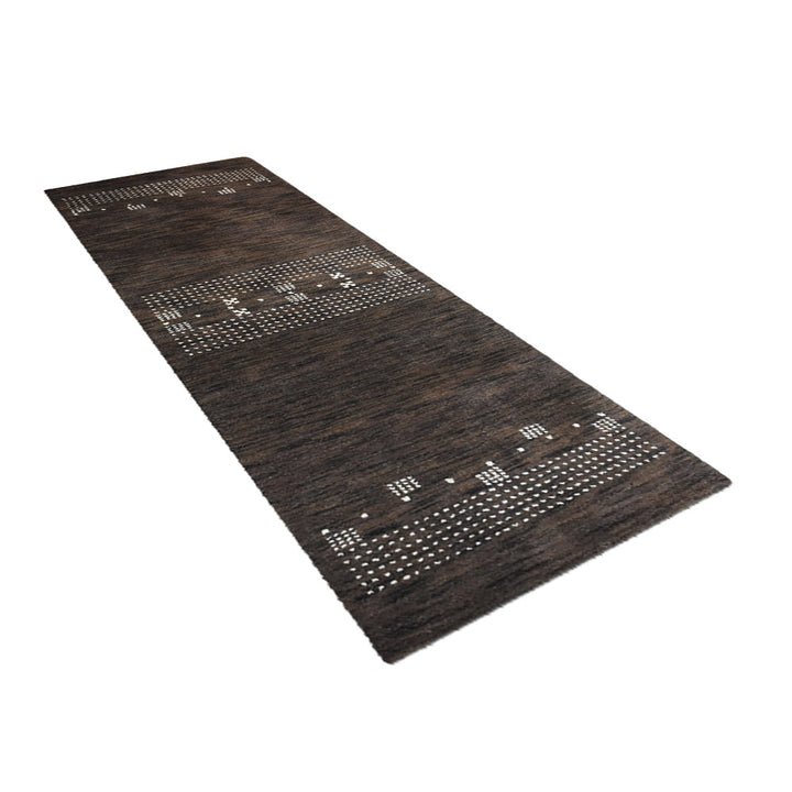 Hand Knotted Wool Area Rug Contemporary Brown L00504