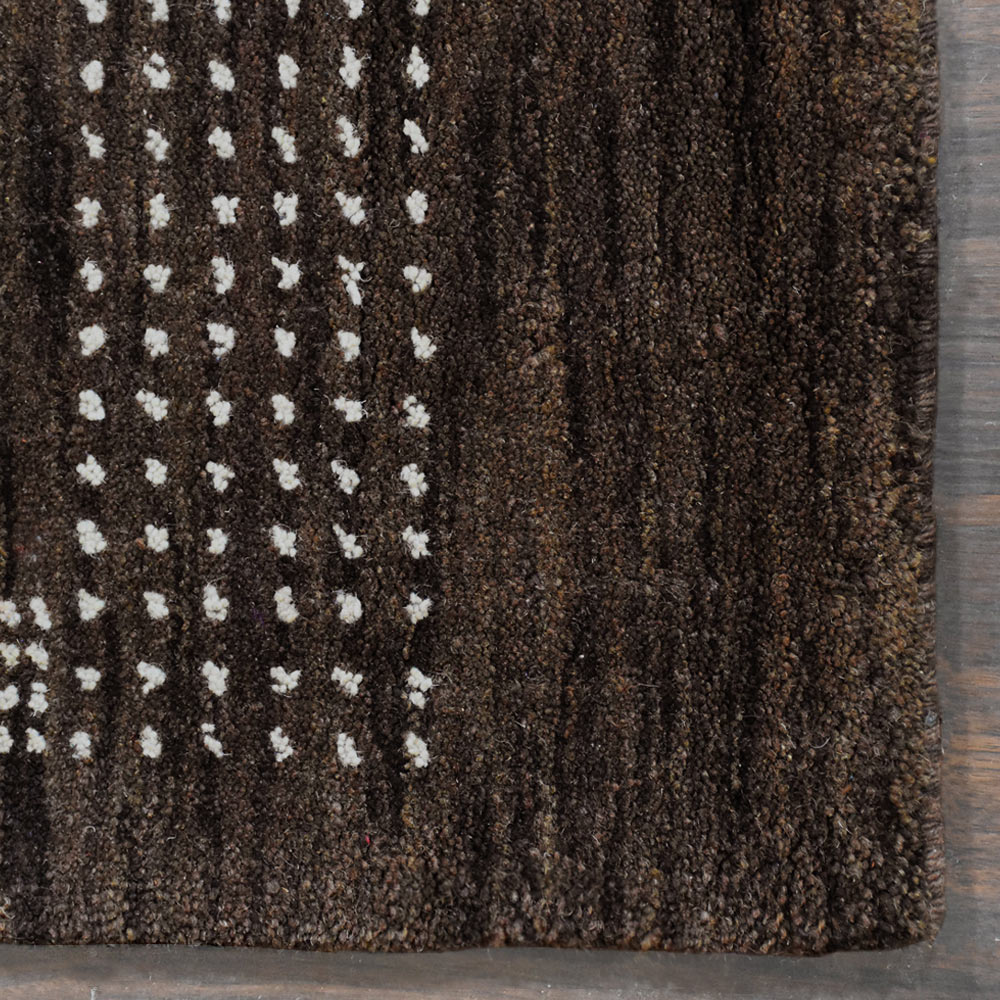 Hand Knotted Wool Area Rug Contemporary Brown L00504