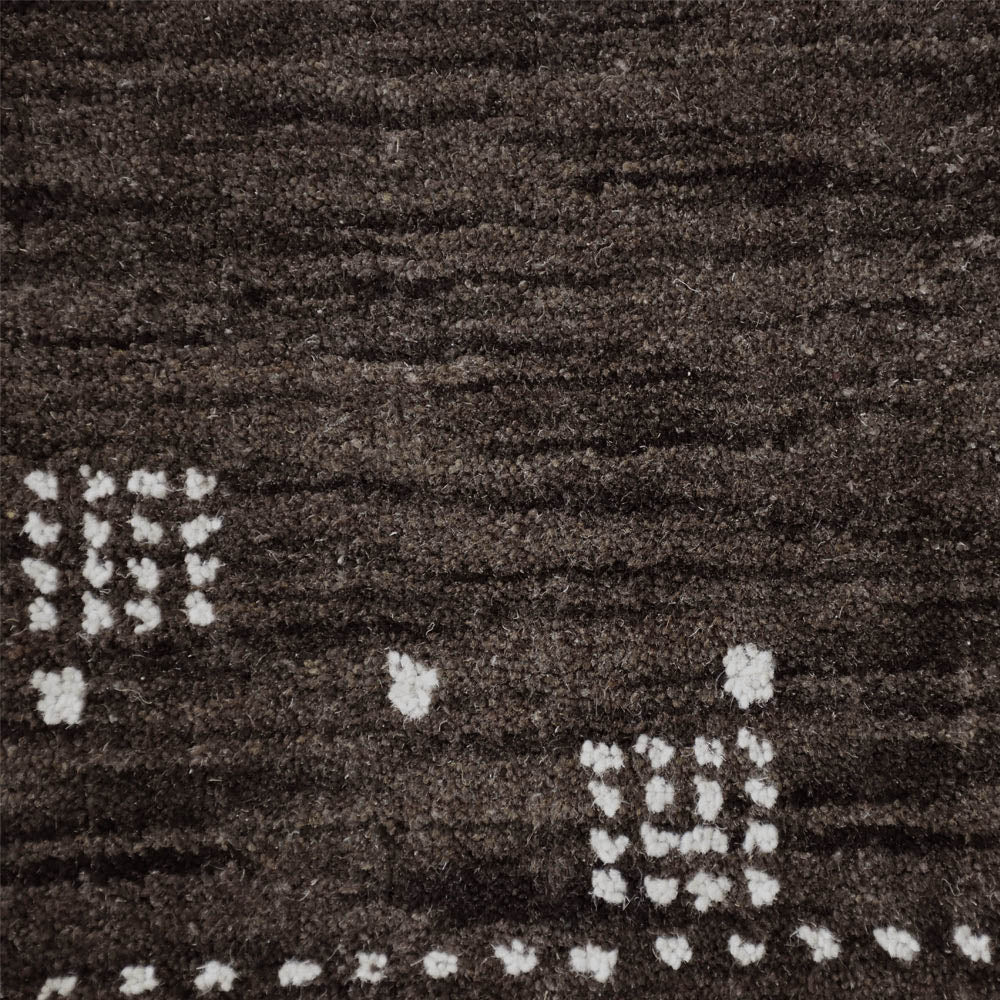 Hand Knotted Wool Area Rug Contemporary Brown L00504