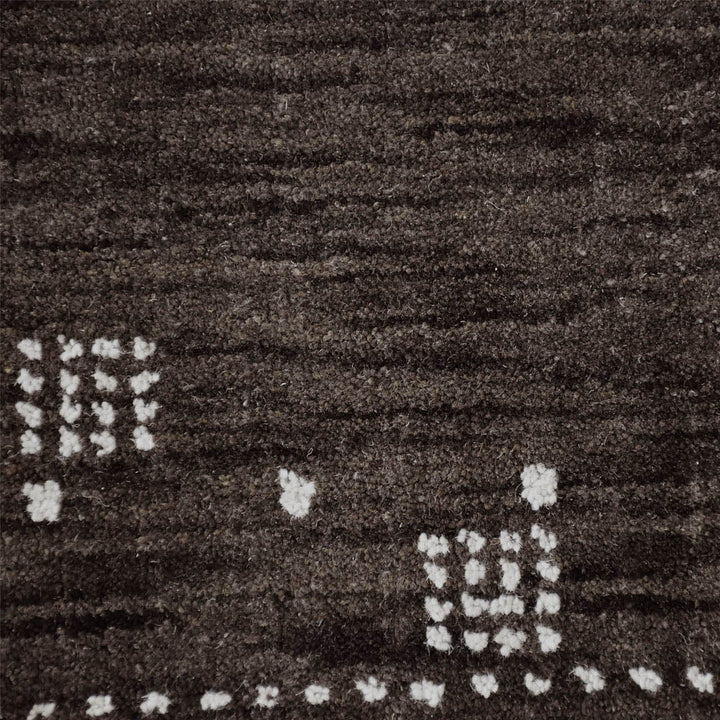 Hand Knotted Wool Area Rug Contemporary Brown L00504