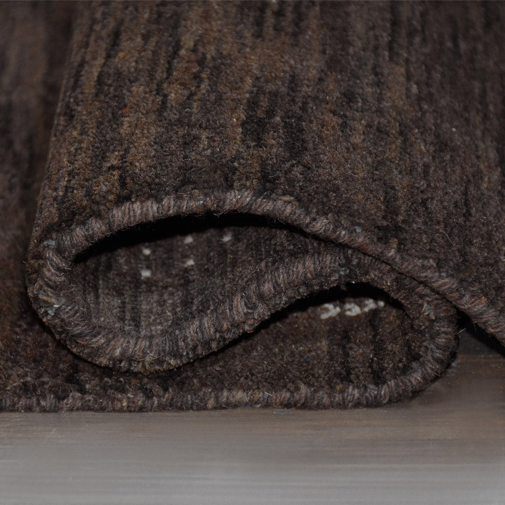 Hand Knotted Wool Area Rug Contemporary Brown L00504
