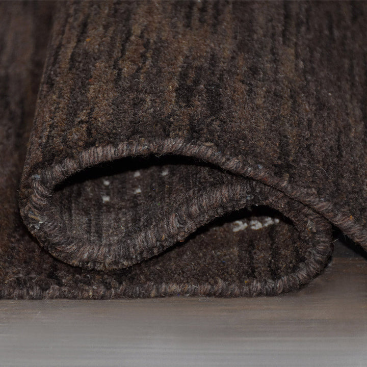 Hand Knotted Wool Area Rug Contemporary Brown L00504