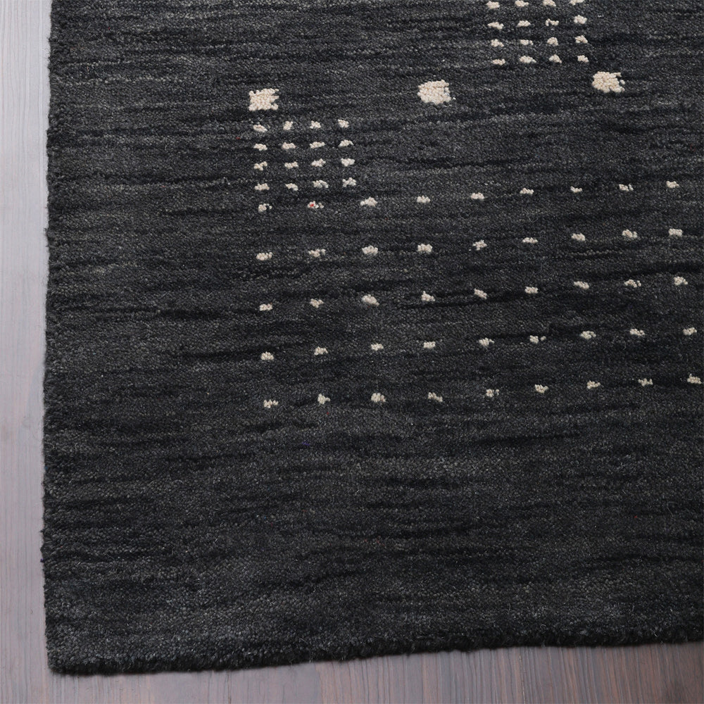 Hand Knotted Wool Area Rug Contemporary Brown L00504