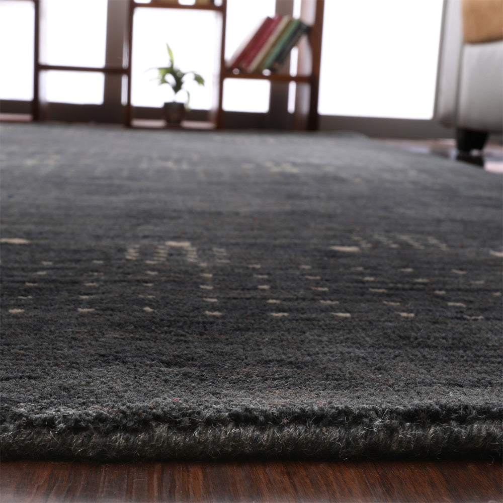Hand Knotted Wool Area Rug Contemporary Brown L00504