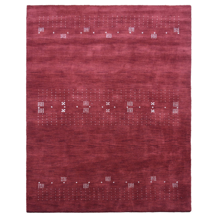 Hand Knotted Wool Area Rug Contemporary Brown L00504